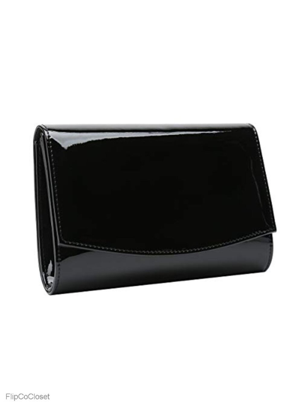 Patent Vegan Leather Flap Clutch Evening Bag